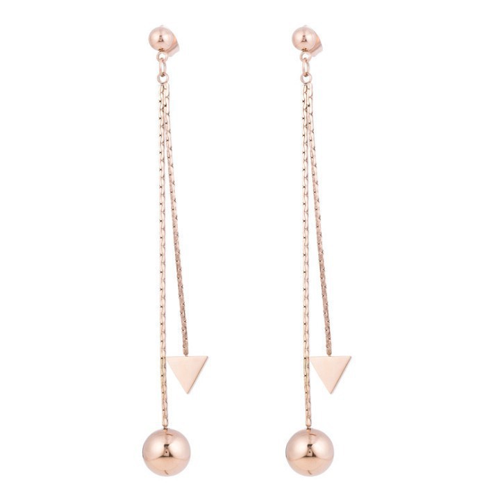 Bông Tai Chuỗi Dài Sang Trọng Titan Không Đen TT 1319