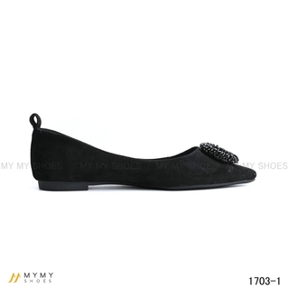 Giầy bệt da lì đá tròn mũi nhọn mymy shoes