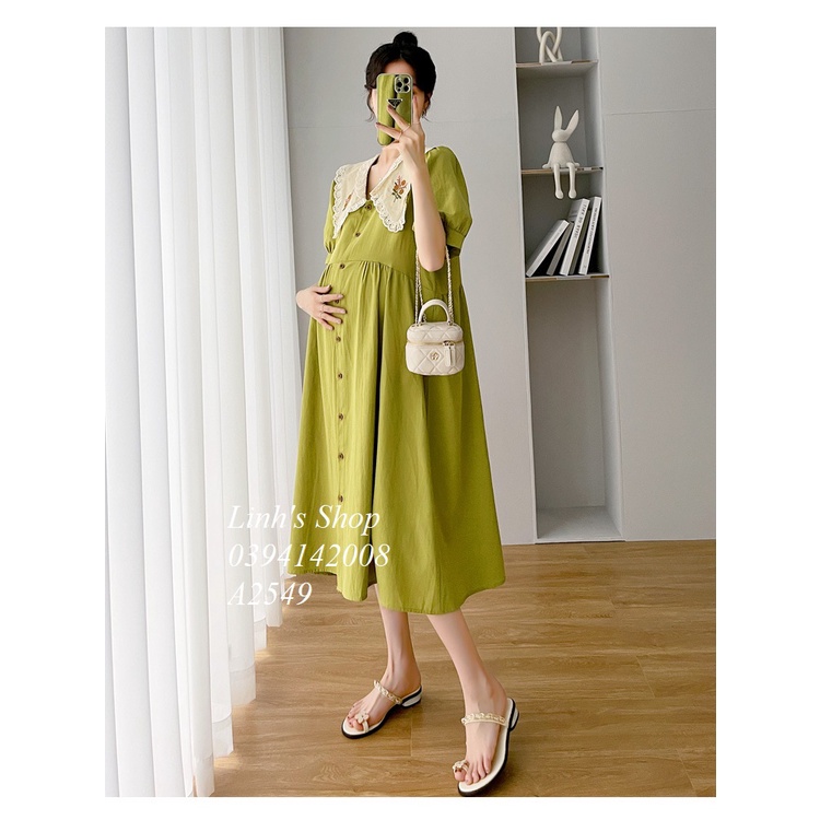 Váy Bầu Đầm Bầu Sơ Mi Hè A2549
