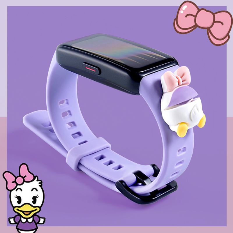 Dây đeo silicone hình hoạt hình cho đồng hồ thông minh Huawei Band 6