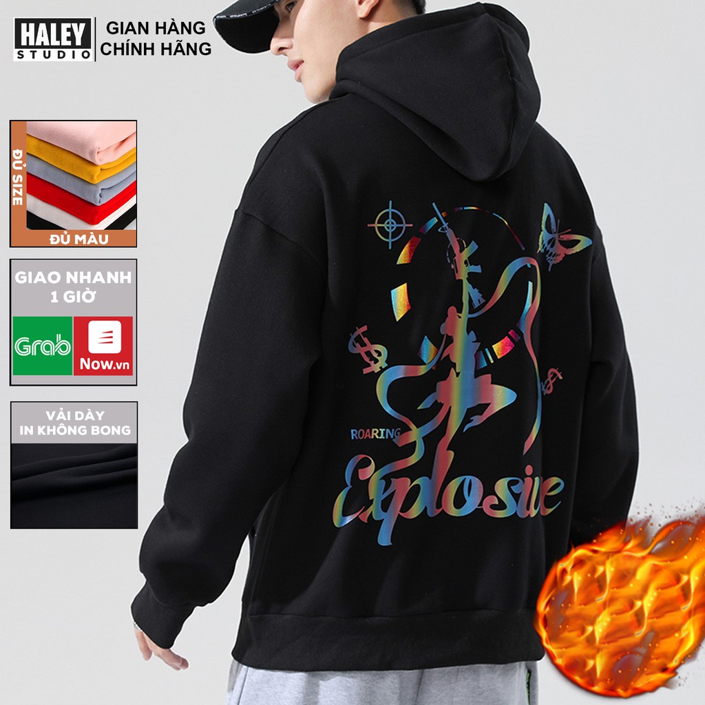 Áo Hoodie Explosive 7 màu Unisex phong cách Hàn Quốc cá tính, Chất Nỉ Dày Dặn Ấm Áp mã HD104 - Tặng vòng xinh