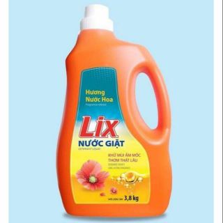 NƯỚC GIẶT LIX MÀU CAM HƯƠNG NƯỚC HOA ĐẬM ĐẶC { 3,6 KG}