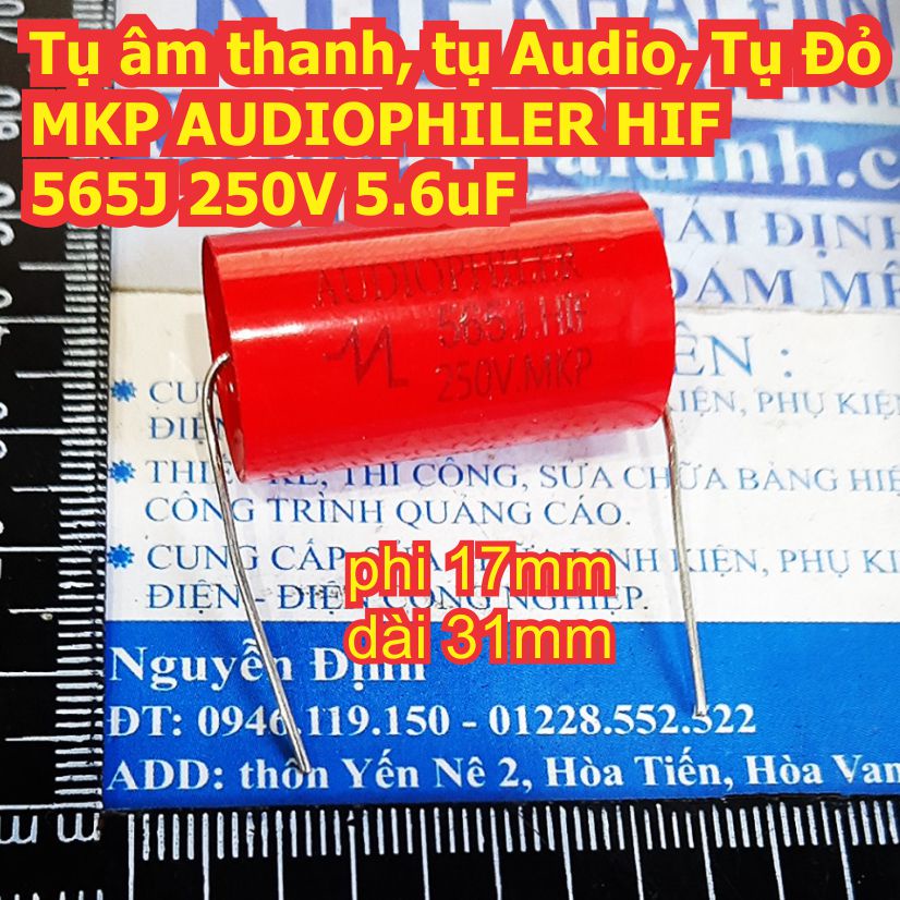 2 con Tụ âm thanh, tụ Audio, Tụ Đỏ MKP AUDIOPHILER HIF 565J 250V 5.6uF kde8112