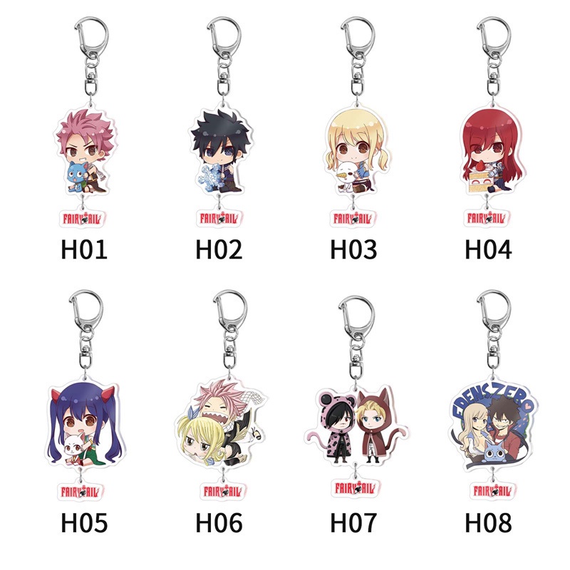 Móc khóa bằng nhựa acrylic họa tiết hình anime cổ tích