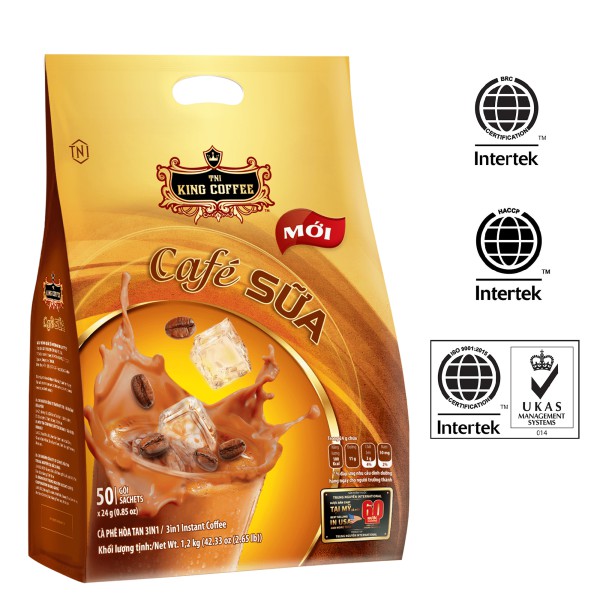Cà phê sữa hòa tan King Coffee Cafe Sữa_Túi 50 gói_1.2kg | BigBuy360 - bigbuy360.vn