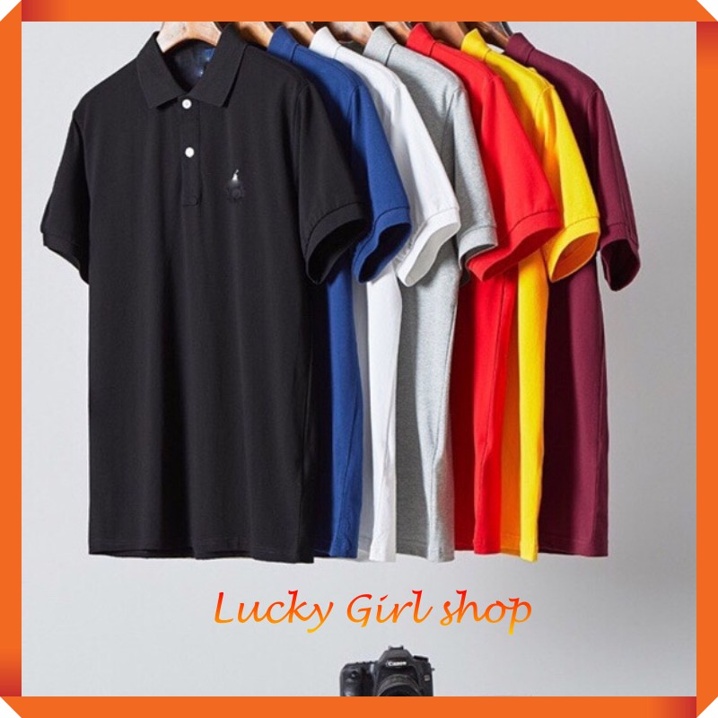 Áo Thun Nam PoLo Trơn B.U.R Có Cổ Tay Ngắn Big Size Đến 105Kg - Lucky Girl shop