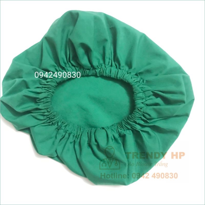 Mũ công nghệ vải - Mũ vải blu công nghệ trùm đầu, mũ công nhân trùm đầu, mũ vải bếp, nhân viên