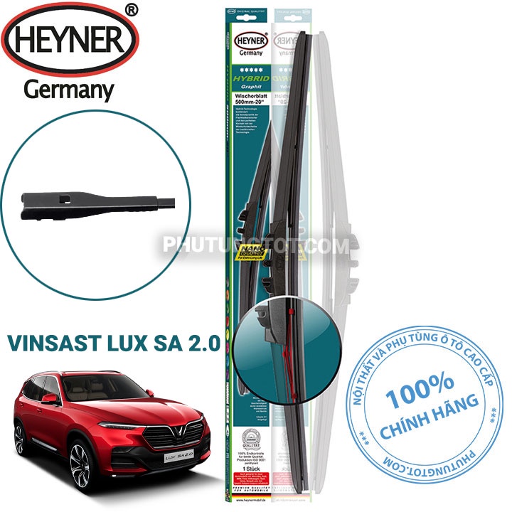 Gạt mưa ô tô xe Vinfast Lux SA 2.0 Heyner Germany Hybrid Nano chính hãng