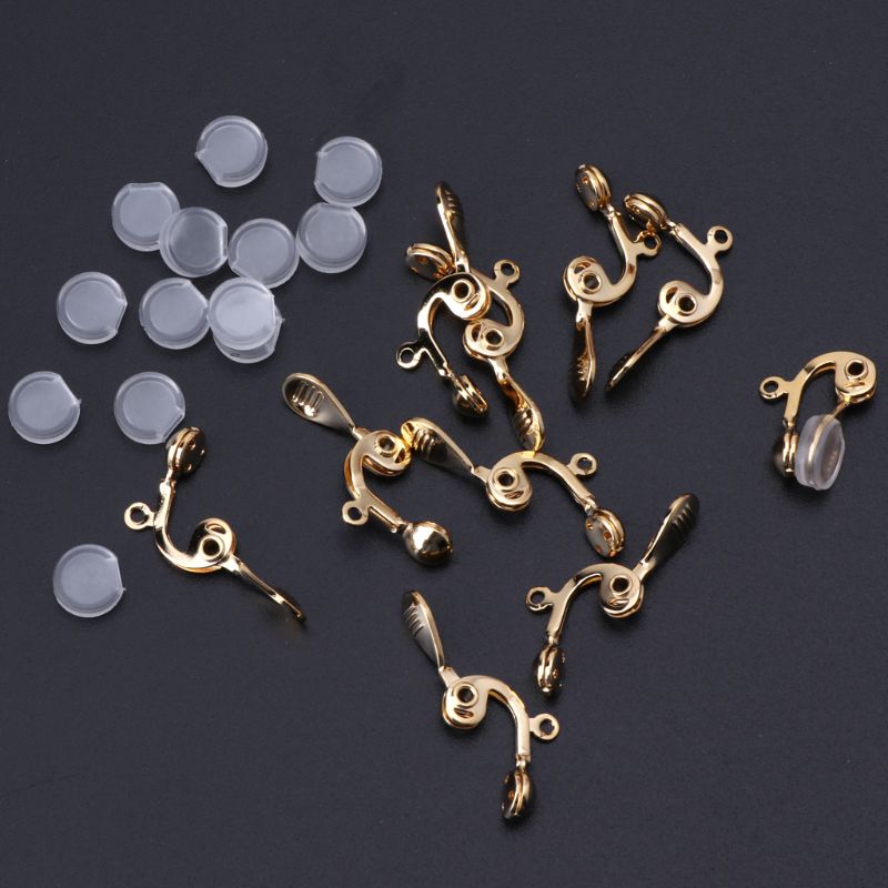 ✿INF✿10Pc Clip-on Earring Converter Non-pierced Ear Hoop With Comfort Earring Cushion