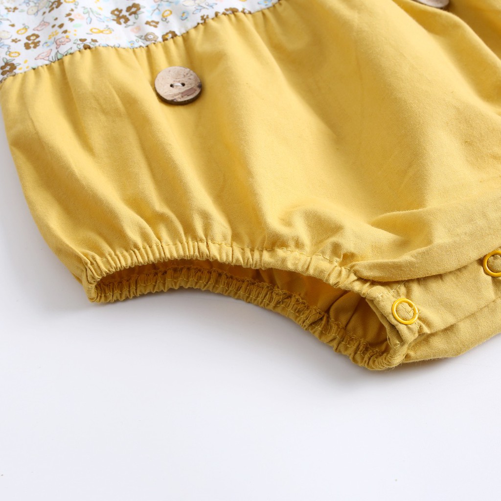 Sanlutoz Áo Liền Quần Tay Ngắn Bằng Vải Cotton In Hoa Dành Cho Bé Gái