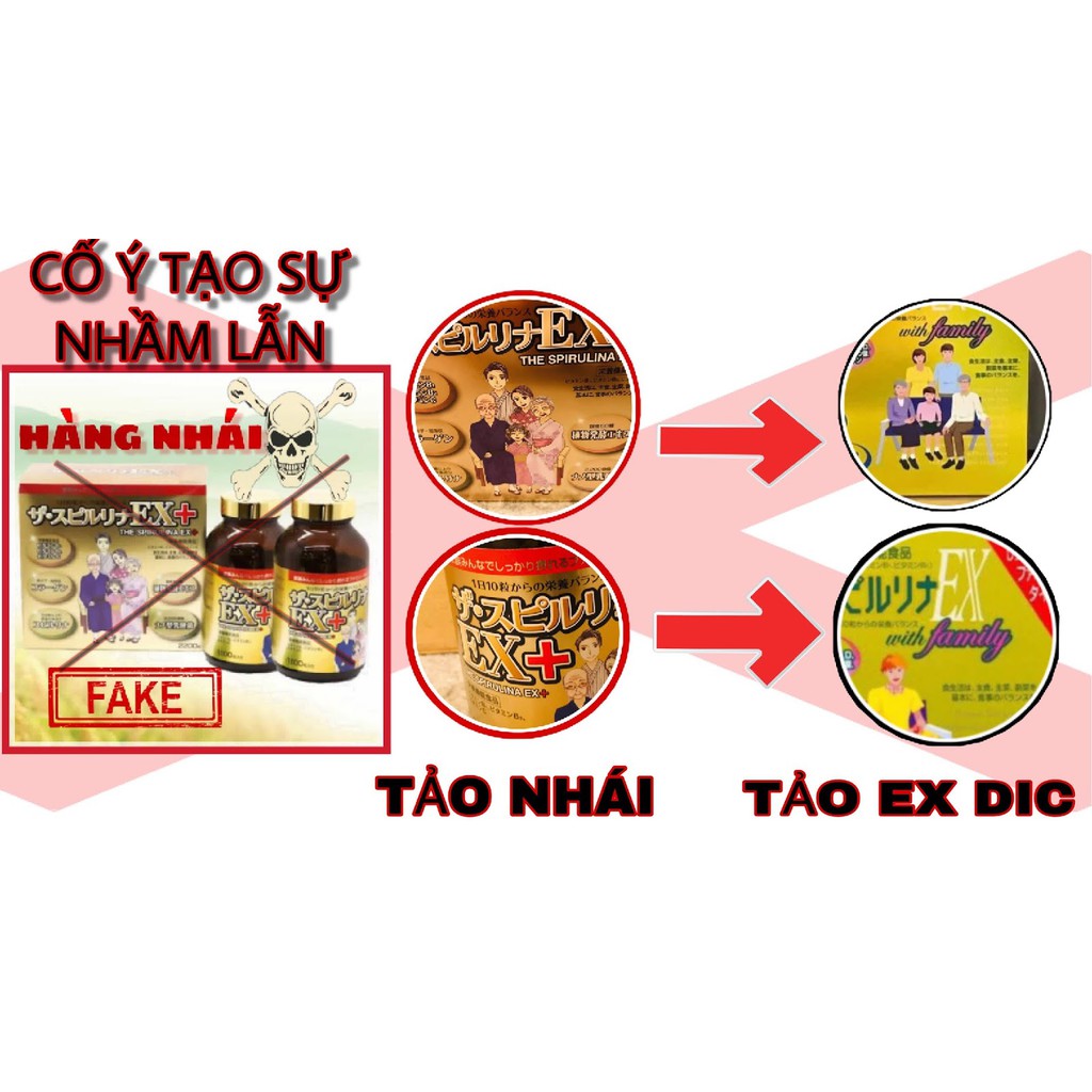 Tảo vàng Spirulina EX Nhật Bản (1 set 2 lọ, mỗi lọ 1000 viên)