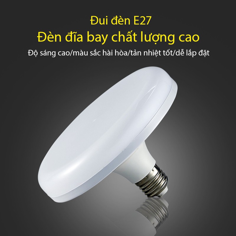 Bóng đèn led tròn hình đĩa bay tiết kiệm điện công suất 18W-24W-36W-50W đuôi E27 ánh sáng trắng không gây chói_DDB