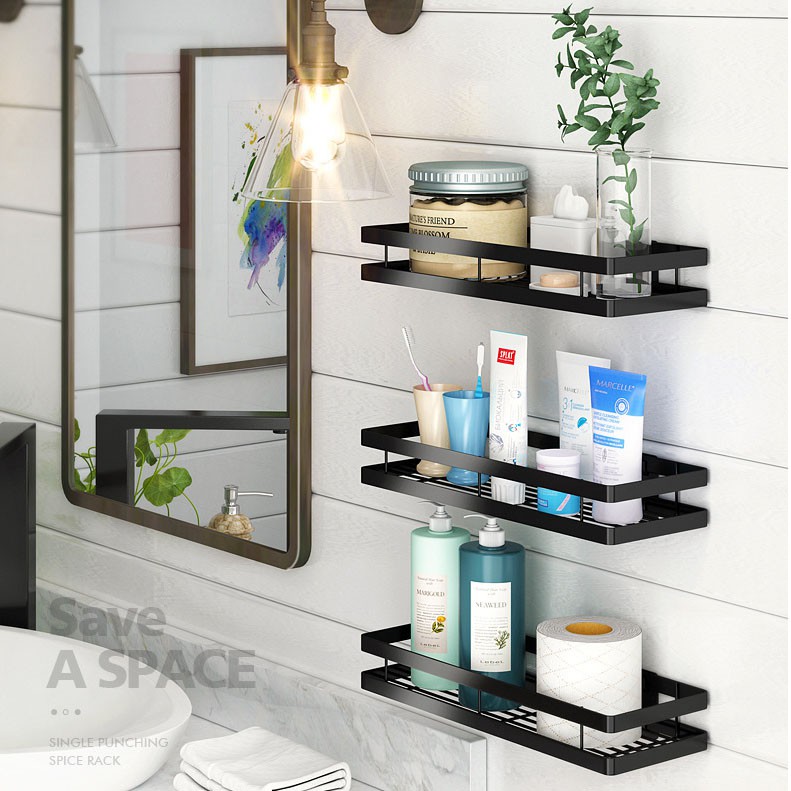 [TẶNG KEO DÁN] Kệ Gia Vị Inox 304 Đen Dán Tường Gạch men Kệ nhà bếp KHÔNG CẦN KHOAN VÍT | BigBuy360 - bigbuy360.vn