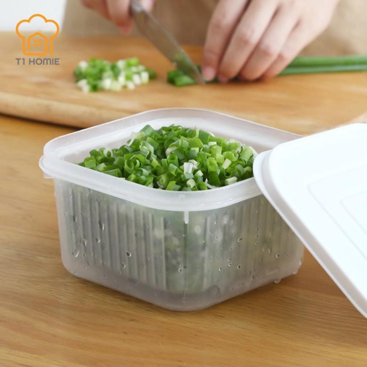 HỘP BẢO QUẢN RAU QUẢ - HÀNH - GỪNG - CÓ LỖ THOÁT NƯỚC,NẮP ĐẬY KÍN . | BigBuy360 - bigbuy360.vn