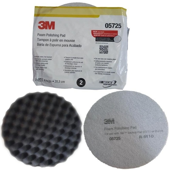 01 Đĩa xốp đánh bóng 3M 05725 3M Foam Polishing Pad 8inch 22cm(Đen)