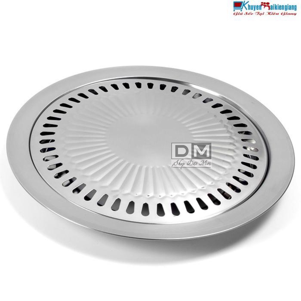 (𝗚𝗶𝗮́ 𝗦𝗶̉) Vỉ Nướng Men 2 Lớp Inox Chống Dính Tiện Dụng - Vĩ tròn 2 lớp