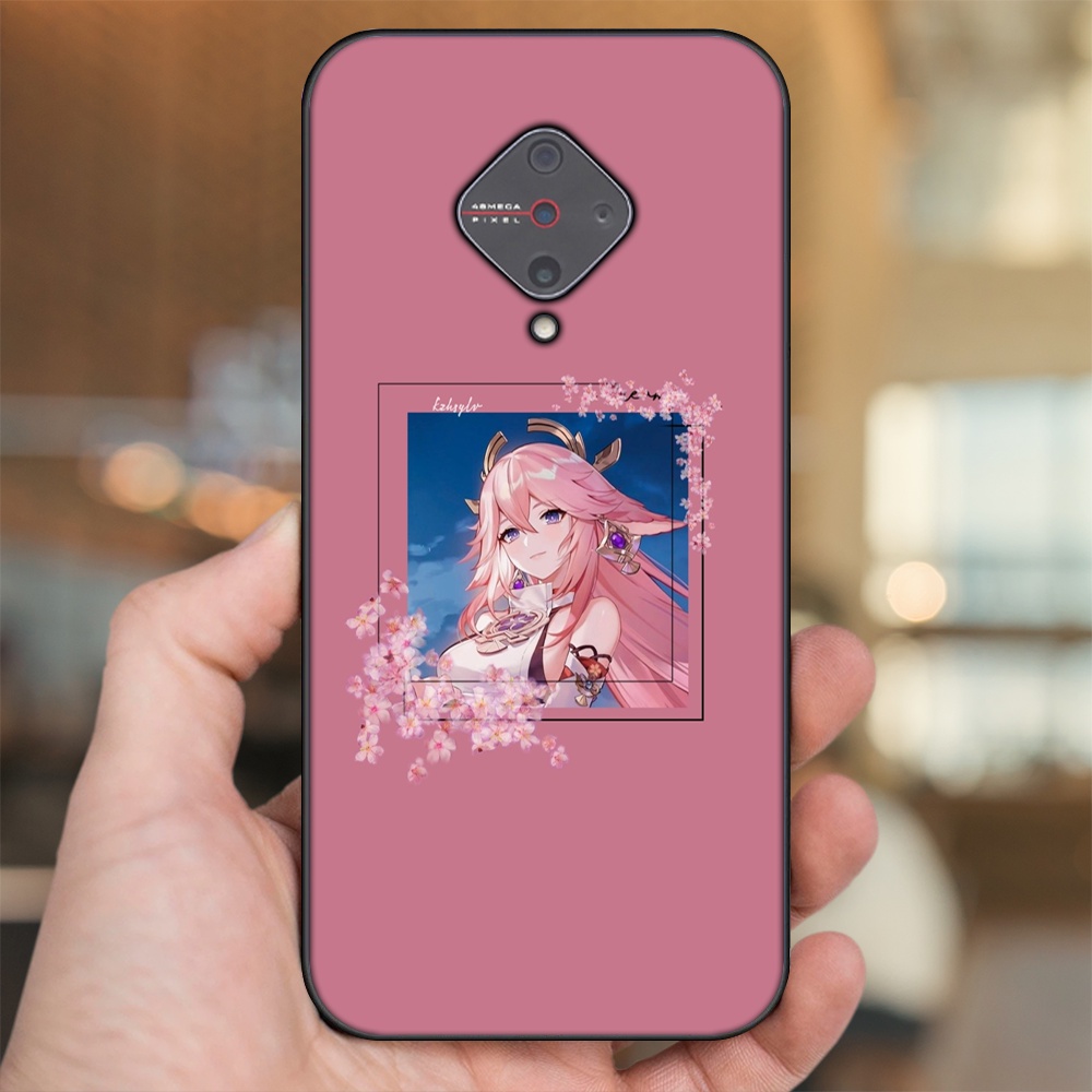 Ốp lưng Vivo S1 Pro viền đen in hình Yae Miko Genshin Impact
