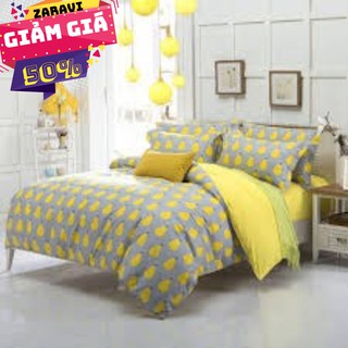 Combo set ga chun kèm 2 vỏ gối nằm poly cotton