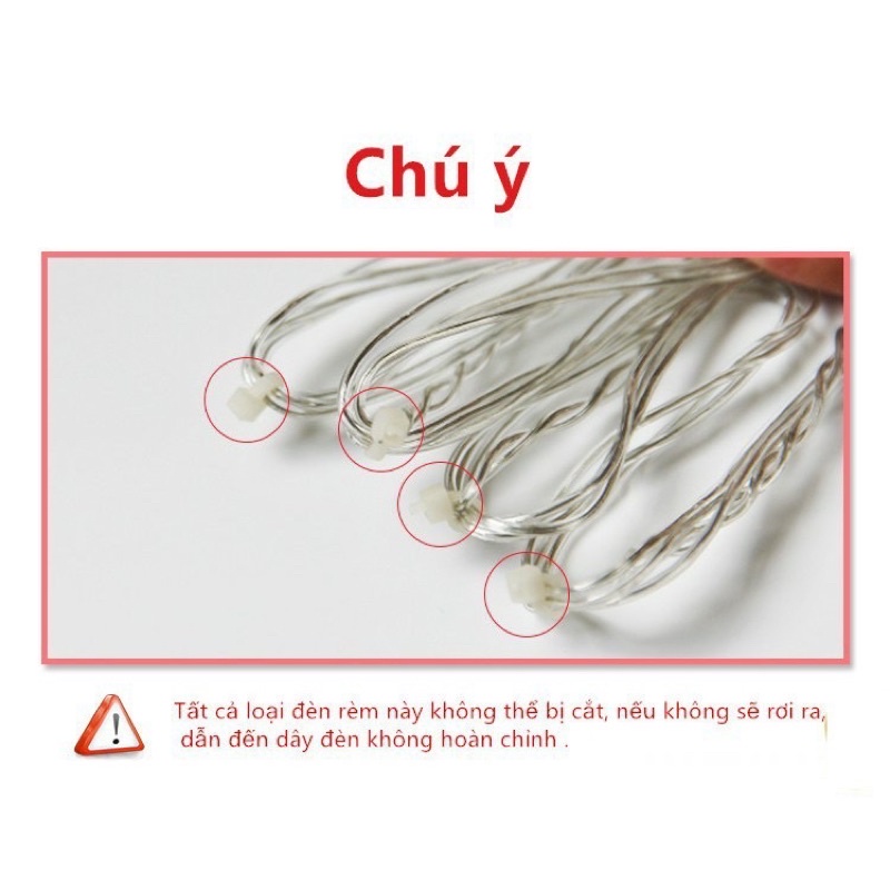 Rèm Đèn Led Chống Nước Xài Điện 220V- Dài 3M Thả Xuống 10 Đèn Led HÌnh Mặt Trăng Ngôi Sao Trang Trí Ngoài Trời Noel