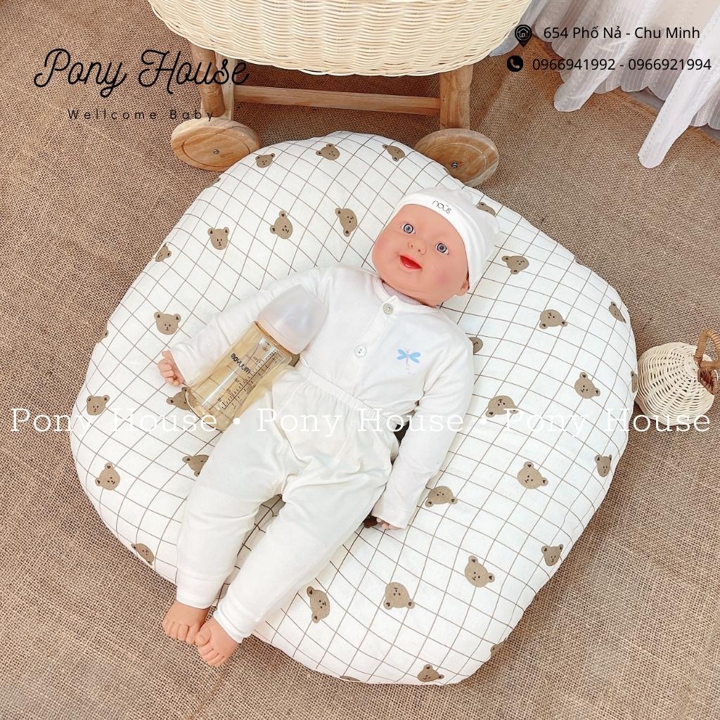 Gối Chống Trào Ngược Bunny  - Đệm Chống Trào Ngược Xô Muslin Cho Bé Sơ Sinh