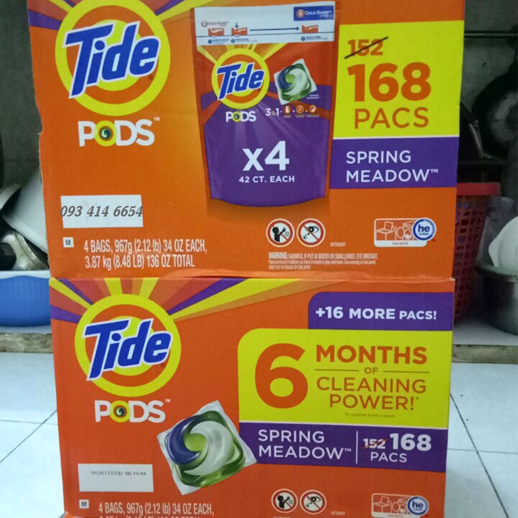 Viên Giặt Tide Pods 3 In 1 - MẪU MỚI 2020 LOẠI 42 VIÊN ko