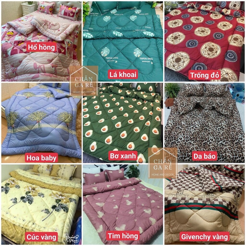 Chăn phao cotton poly dày dặn hàng loại 1(1m8x2m) chưa kèm ga gối