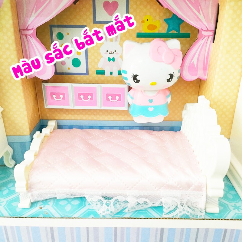 Hộp Đồ Chơi Nhà Hello Kitty Trang Trí Nhà Cửa