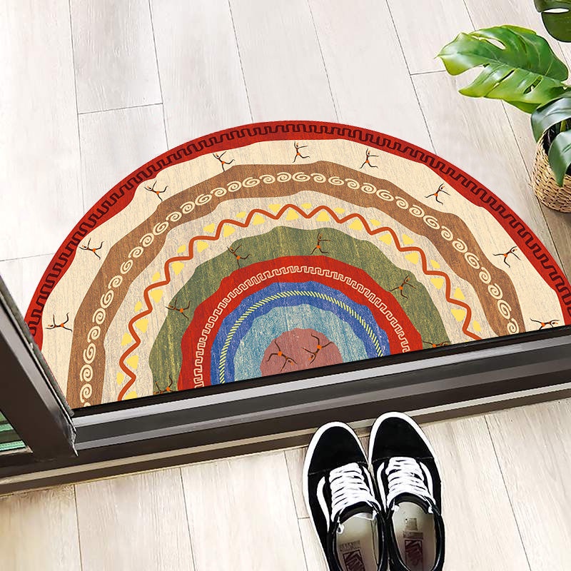 Thảm Lót Sàn Hình Bán Nguyệt Phong Cách Bohemian Chống Trượt Thấm Hút Tốt