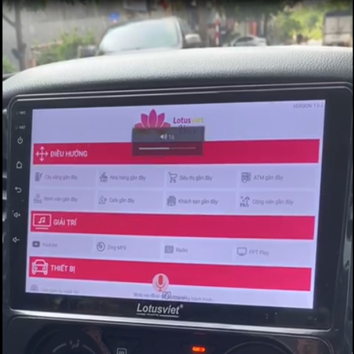 Màn hình DVD Android LotusViet Ram 2G, ROM 32G tích Wifi, 4G dùng cho tất cả các loại xe ô tô