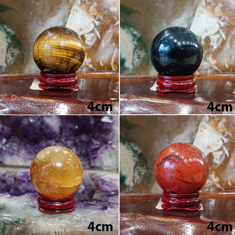 Quả cầu phong thủy mini - cầu phong thủy đá tự nhiên các màu