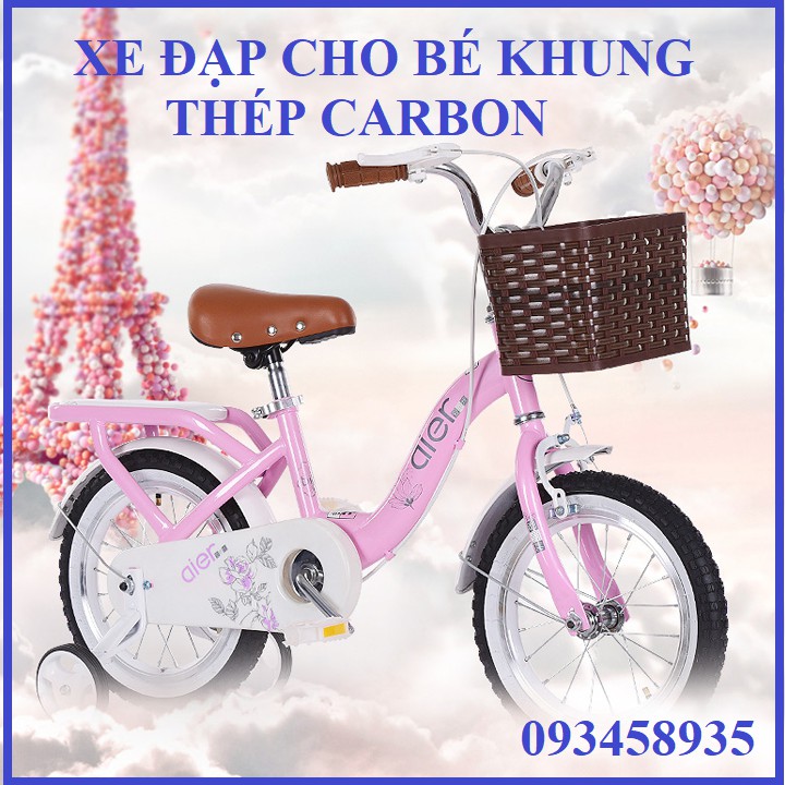 Xe Đạp Trẻ Em, Xe Đạp Cho Bé Chính Hãng AIER Khung Thép Carbon Cao Cấp Cho Bé Từ 3 - 8 Tuổi.