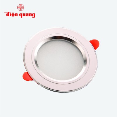 Bộ đèn LED Downlight Điện Quang ĐQ LRD17 07 S90  (7W, viền bạc, Ø90)