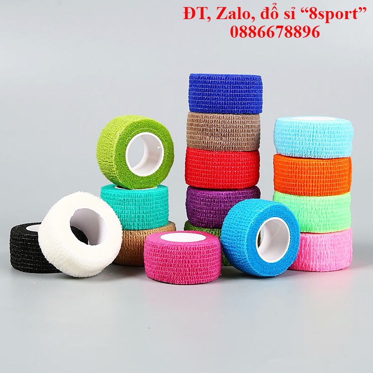 Băng keo thể thao, dán cơ cố định khớp và dây chằng loại 2,5cm màu XANH LÁ