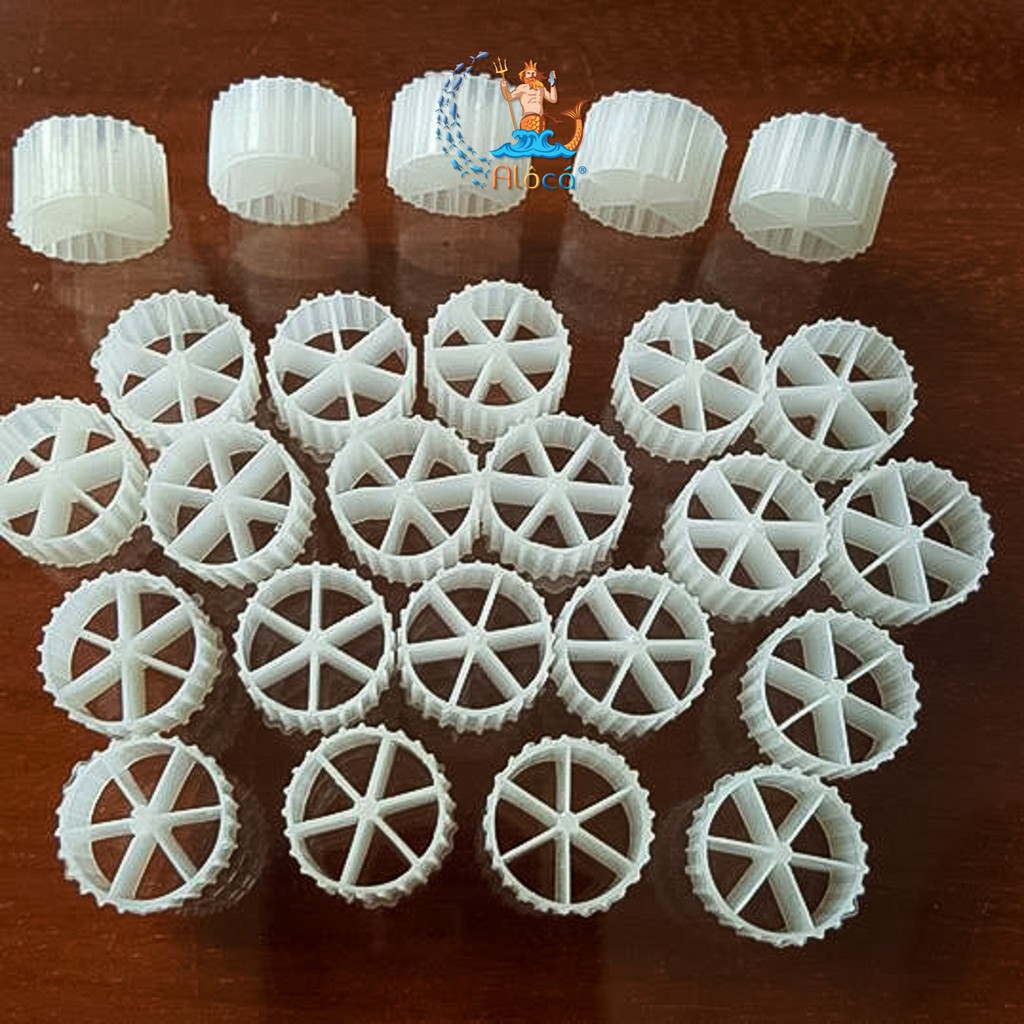 Hạt lọc Kaldnes 6 cánh cho ngăn đảo bể cá cảnh, hồ Koi 1kg