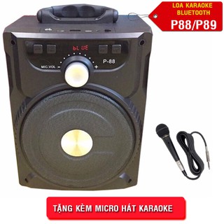 LOA BLUETOOTH P88,P99 TẶNG KÈM MIC KARAOKE
