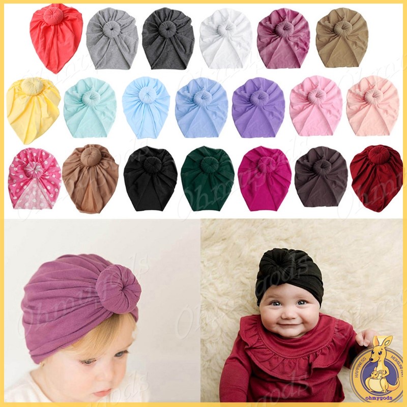 Mũ Turban trùm đầu thắt gút kiểu Ấn Độ dễ thương cho bé
