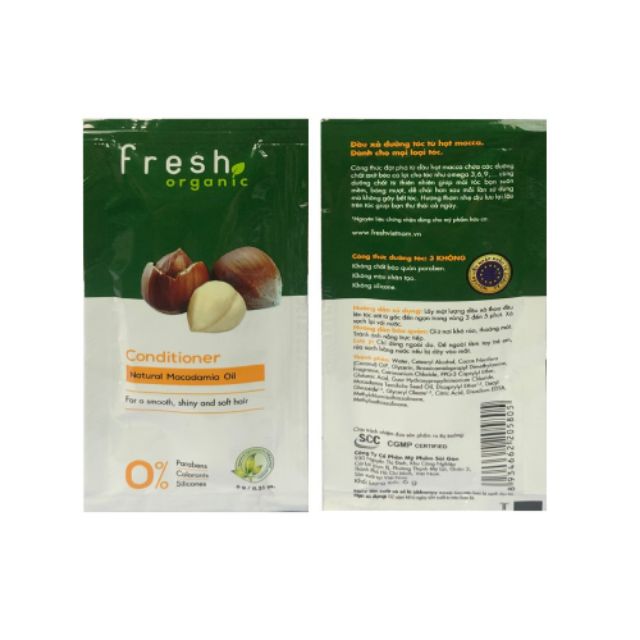 Dầu xả fresh Organic Maccadamia Oil 6g -12 gói