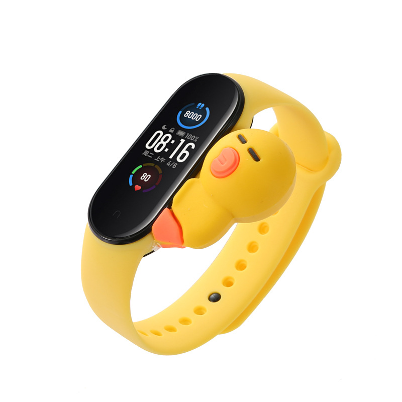 Dây Đeo Silicon Mềm In Họa Tiết Hoạt Hình Cho Đồng Hồ Thông Minh Mi Band 6 / 5