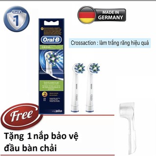 Bộ 2 đầu Oral-B Cross Action( made in germany) + Tặng kèm 1 nắp bảo vệ đầu bàn chải