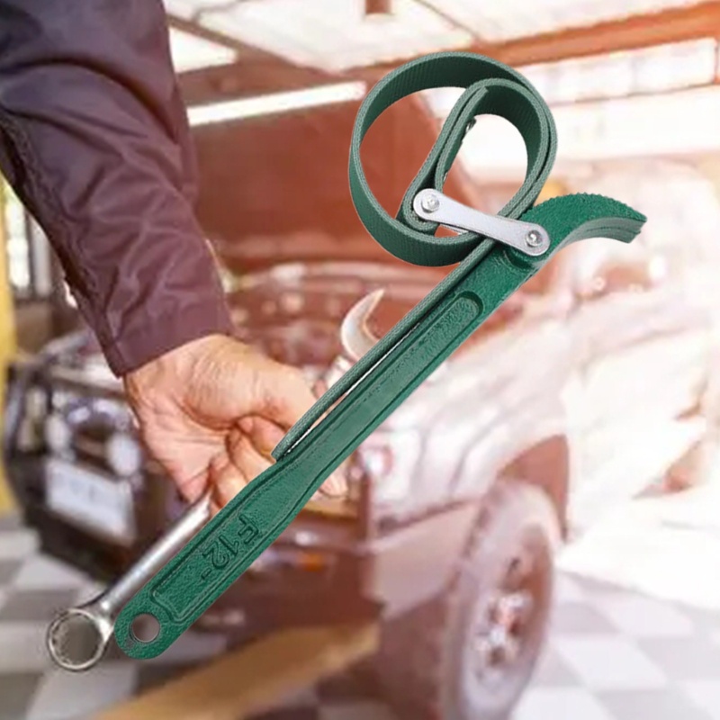 Cờ Lê Dây Đai Lọc Dầu Màu Xanh Lá Điều Chỉnh Được Cho Sửa Chữa Xe Hơi