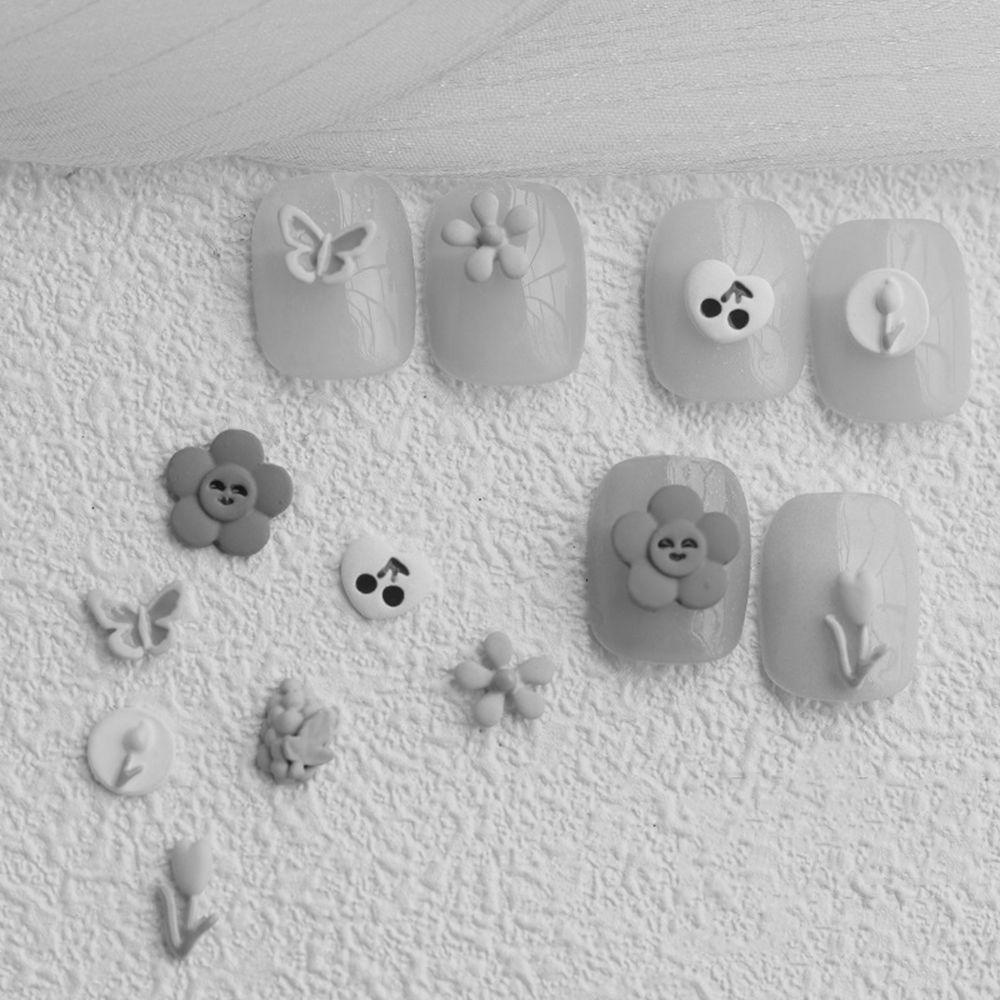 Phụ Kiện Trang Trí Móng Tay Họa Tiết Gấu Hoạt Hình Màu Cầu Vồng Dễ Thương DIY