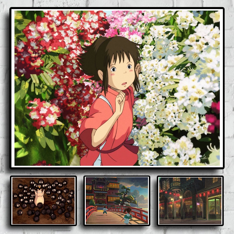 Poster Phim Spirited Away Phong Cách Retro