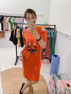Đầm thun khoét vai