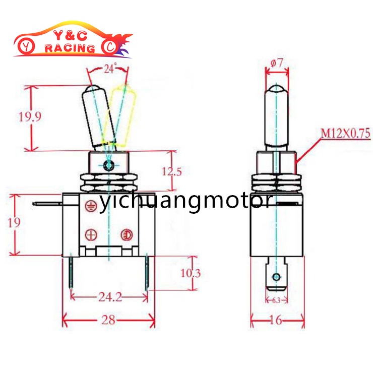 Công Tắc Nhỏ 12v 20a Có Đèn led Chuyên Dụng Cho Xe Hơi / Xe Máy