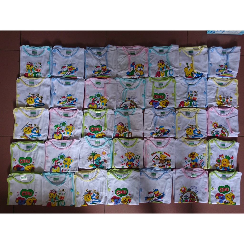 Áo dài tay sơ sinh cài nút bác sỹ bsn size số 1 đến số 5
