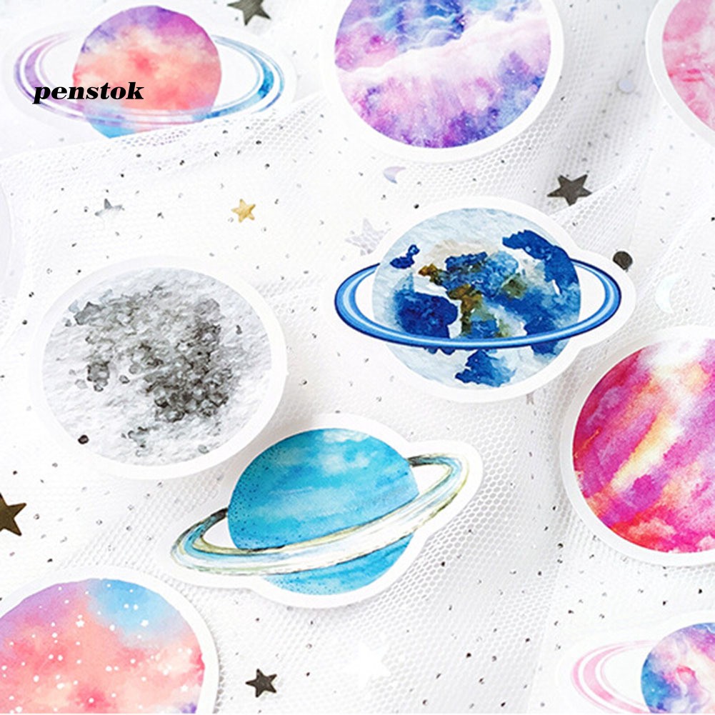 【PENT】45Pcs Cartoon Planet Universe Space Sticker DIY Luggage Handbook Scrapbook Decor