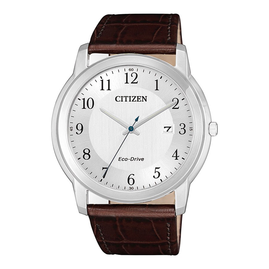 Đồng Hồ Citizen Nam Dây Da Eco-Drive AW1211-12A - Mặt Trắng (42mm)