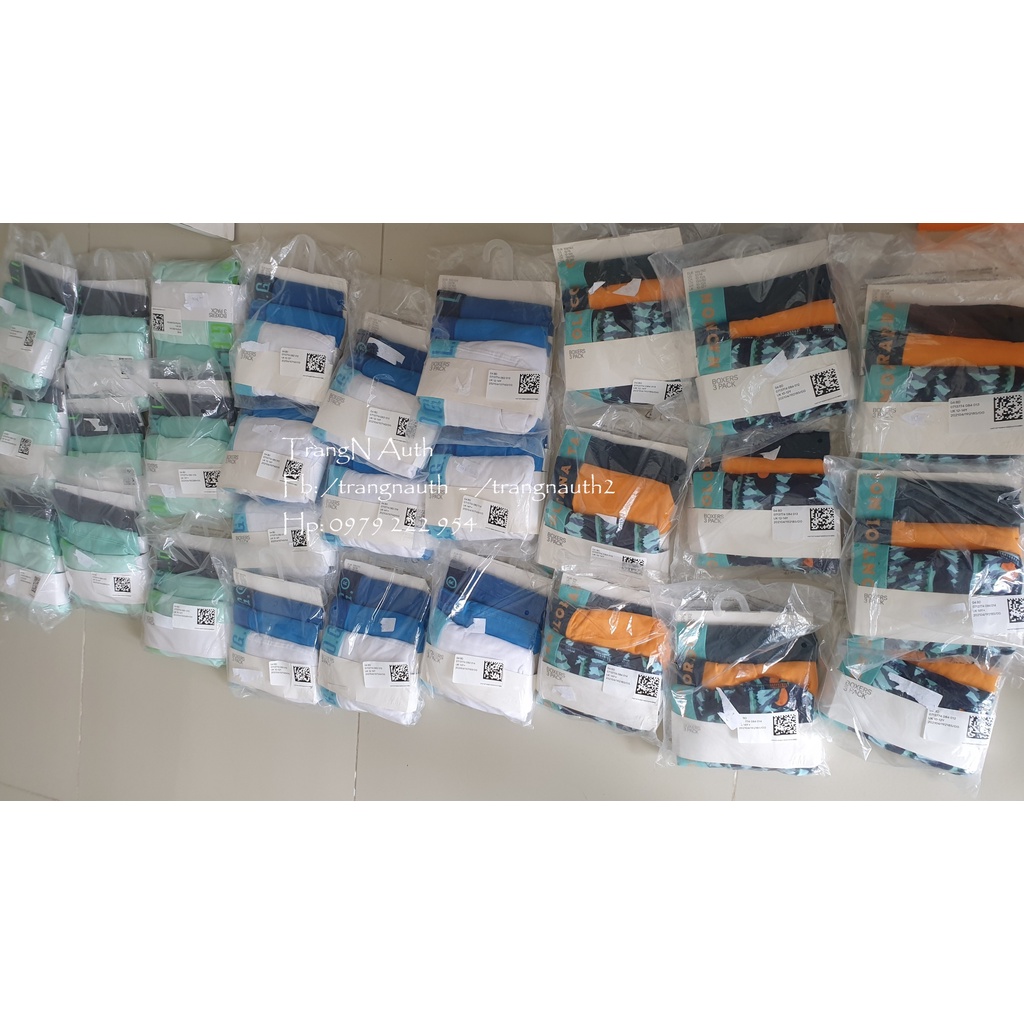 Set 3 Quần Chip Lót Đùi Boxer Thể Thao Nam Bé Trai Lớn Thun Cotton Co Giãn Thấm Hút Nhiều Màu Trangnauth F190