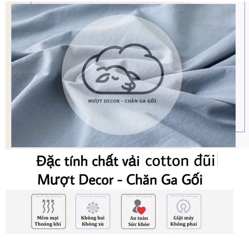 Bộ chăn ga gối cotton ❤️ Cotton đũi bèo bộ chăn mền lót bông đủ màu đủ size ga Hàn Quốc miễn phí bo chun drap ga giường