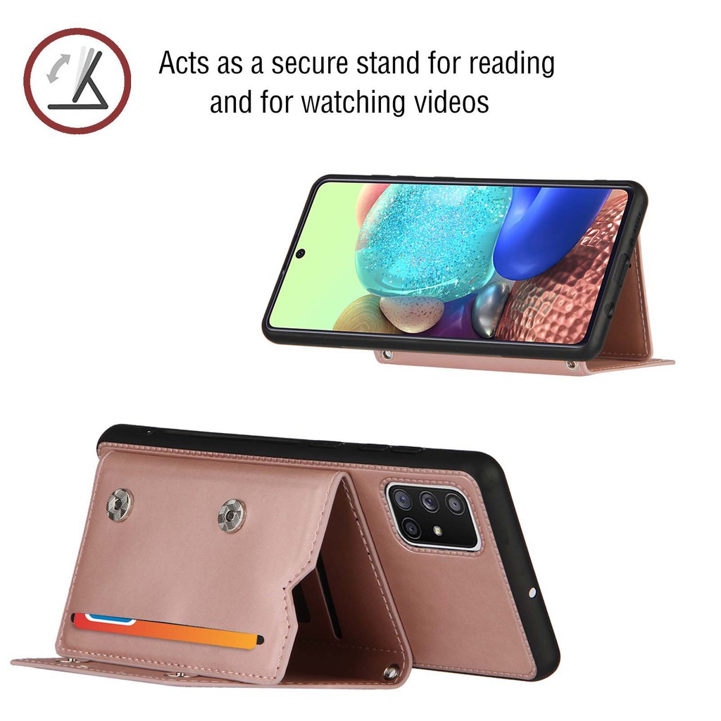 Ốp điện thoại dạng ví da có ngăn đựng thẻ cho Samsung Galaxy A71 A51 A31 A21S A70 A70S A50 A50S A30S A20 A30